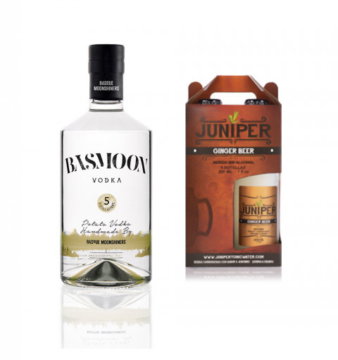 Vodka Basmoon + gratis pack Juniper Ginger Beer