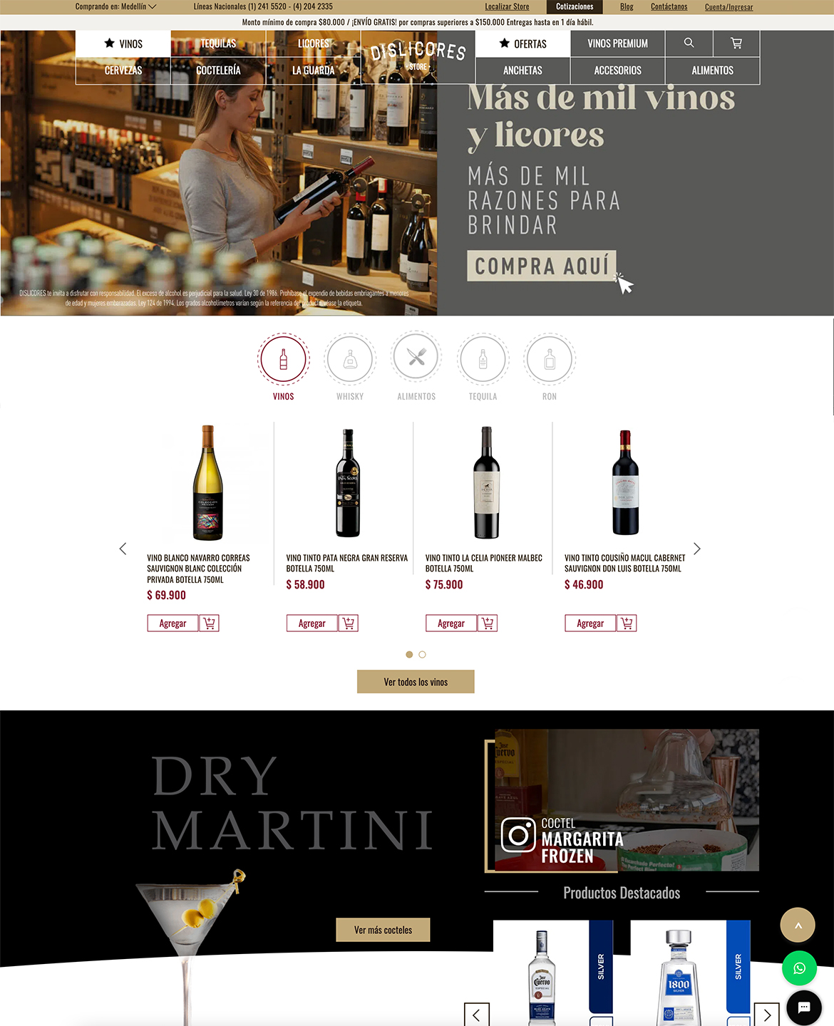 tiendas online para comprar vinos y licores: Dislicores