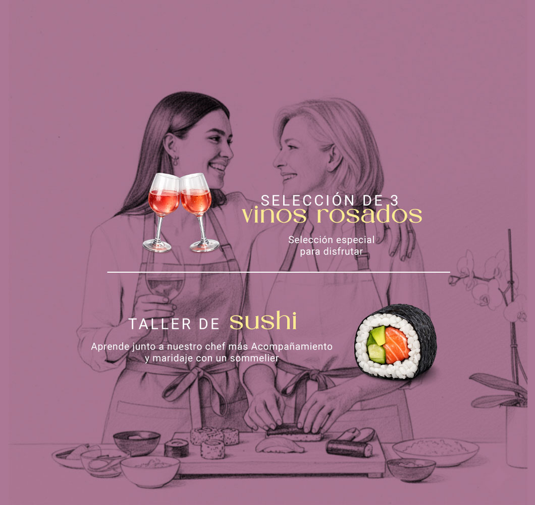 Cita con Mamá - Sushi y vino rosado para compartir - Imagen 2